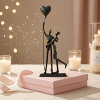 Hugging Couple Figurine Rectangular Base Couple Figurine Gift Romantic Sculpture for Couples