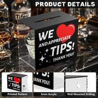 Acrylic Donation Box with Heart Design for Cafes and Tips