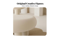 Sculptural Armchair Abstract Design Upholstered Wood Frame Armchair Space-Saving Size High-Density Foam for Business Owners
