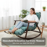 Wooden Rocking Chair sturdy Wood Frame Indoor Seating sturdy Build Padded padding for Seniors, Homeowners, Living Room