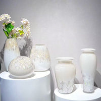 法式中古玻璃花瓶轻奢琉璃摆件客厅插花复古家居装饰艺术水培花器