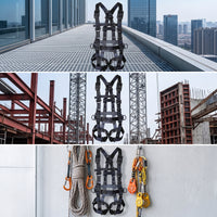 Adjustable Full Body Harness Quick Release Fall Protection Harness Heavy Duty Abrasion Resistant for Construction Workers, Roofers