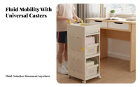 Under-Desk Book Trolley Multi-Functional 2-Tier Rolling Organizer Large Capacity