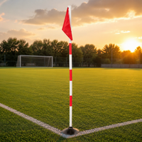 Agility Poles for Football Training, Red & White Marker Poles, 2.5cm PVC Pole with Weighted Rubber Base