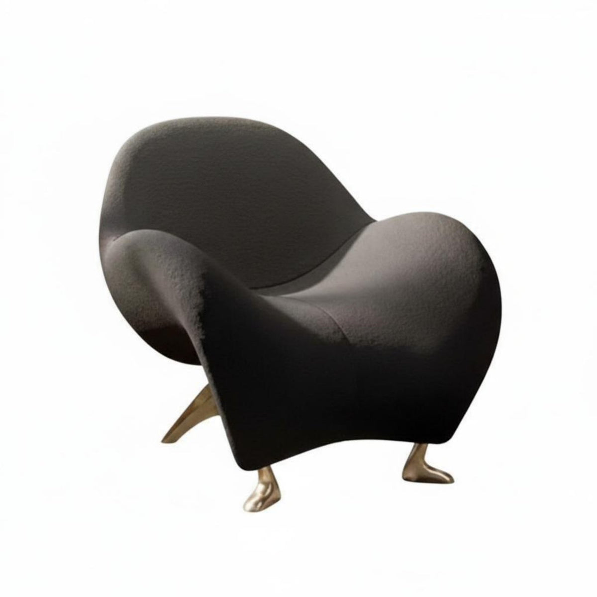 Half-moonShaped Armchair Italian Aesthetic Deep Seat Armchair Designer Piece Artistic for Interior Designers, Living Room