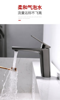 Light Luxury Brass Basin Faucet with Ceramic Valve Core