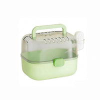 Hard-Sided Hamster Carrier Transparent Top Portable Pet Cage Locking Clasp