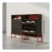 Metal Shoe Storage Unit Steel Construction Tipping Shoe Storage Unit Space-Saving Design Household Furniture for Entryway