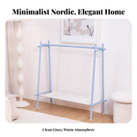 Triangular-Frame Clothes Rack with Shelf Freestanding Clothing Organizer