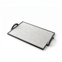 Metal Tray with Handles Sturdy Home Decor Rectangular for Storage