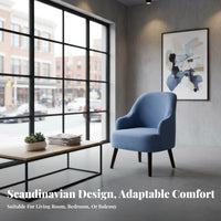 Upholstered Wooden Armchair Nordic Design Upholstered Armchair with Wooden Frame Leisure Aesthetic Comfortable Padding