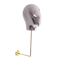 Wall-Mounted Silver Electroplated Head Model Hat Display Rack