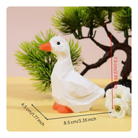 Wooden Duck Figurine Birthday Gift Hand-Carved Duck Figurine Handcrafted Elegance Small Animal Miniature for Collectors