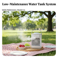 Mini Misting Fan Adjustable Speeds USB Desktop Cooling Fan Four Adjustable Settings Personal Humidifying Chiller for Office, Bedroom