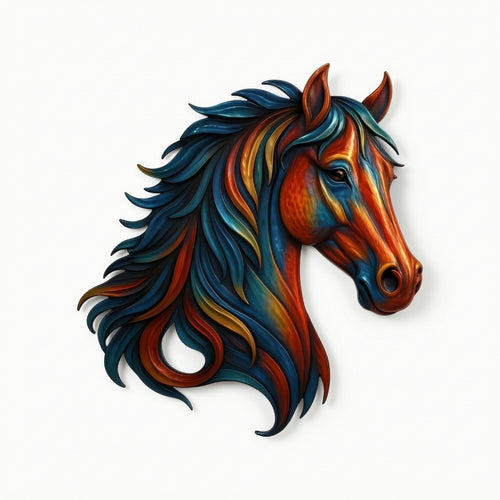Horse Head Metal Wall Decor Layered Horse Head Wall Art Lightweight for Patio