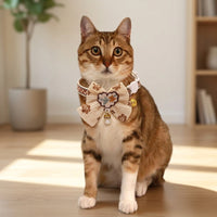 Adjustable Bow Tie Polyester Neck Strap for Domestic Cats, Stylish Accessory and Functional Gift for Cat Lovers (Single)