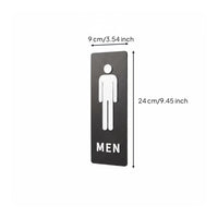 Wall-Mounted Restroom Plaque Slim Black Restroom Sign