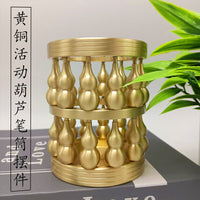 Brass Rotating Gourd Pen Holder for Desk