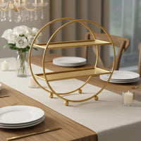 2 Pieces Two-Tier Dessert Stand Space-Saving Tiered Serving Tray Decorative