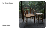 Traditional Chinese Armchair Hardwood Wood Construction Slatrear Armchair With Armrests Vintage Design for Living Room
