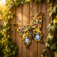 Iron Butterfly Wall Decor Raised Body 3D Butterfly Wall Decoration for Outdoor