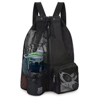 Mesh Drawstring Backpack for Swimming, Beach, Gym, and Travel with Wet Bag