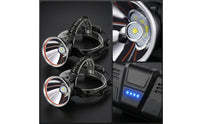 Handsunrestricted Rechargeable Headlamp Pivoting Headlamp with Battery Display Elastic Lamp Portable for Campers, Camping, Night Fishing