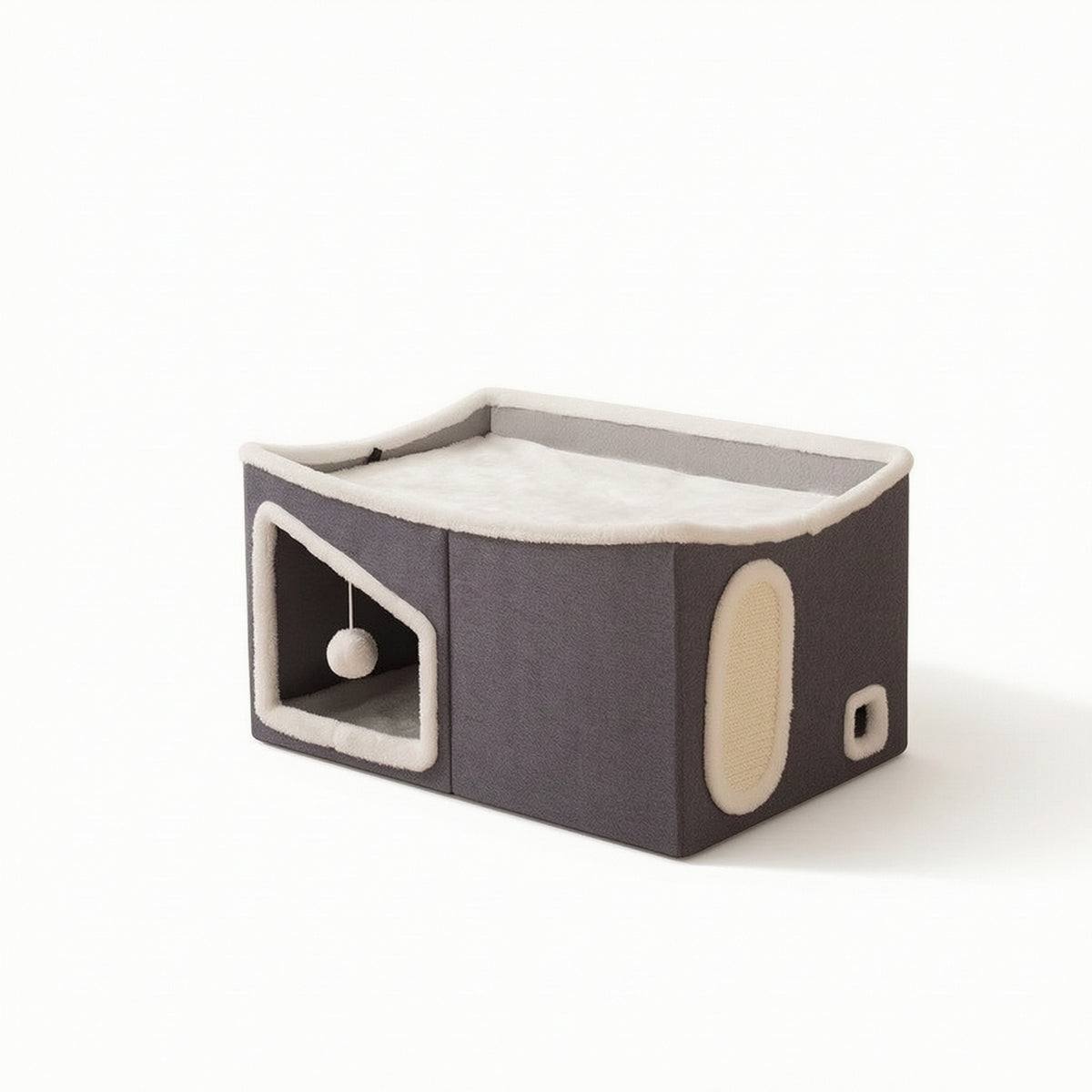 Cat House with Scratching Panel Comfortable Furniture Cozy for Living Room, Cats