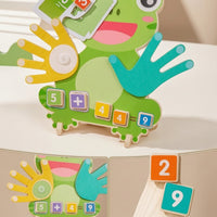 Preschool Frog Math Board with Clock Stem Math Learning Game with Cards Stable Counting Game with Cards Safe for Preschoolers