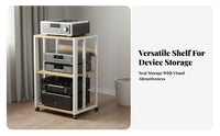 High Load Capacity Rolling Audio Equipment Rack Heavy Duty Adjustable Audio Stand Rack Ventilated Storage Rolling Stereo Component Stand Space-Saving for Audiophiles, Home Theater Enthusiasts, Living Room