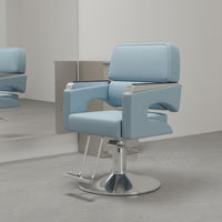 Swivel Salon Chair Stainless Steel Base Hydraulic Styling Chair Dense-Foam Foam Adjustable Barber Seat for Hair Stylists, Barbershop, Beauty Spa