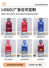 Foldable Shopping Cart with Oxford Cloth, 50kg Capacity, for Elderly, Portable