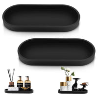 2 Pieces Oval Tray Rounded Rectangle Vanity Tray Decorative