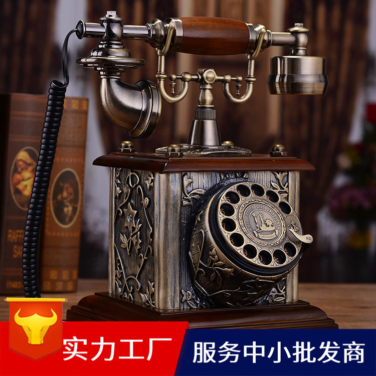 Muzhen European Antique Rotary Dial Telephone - Vintage Home Desk Phone