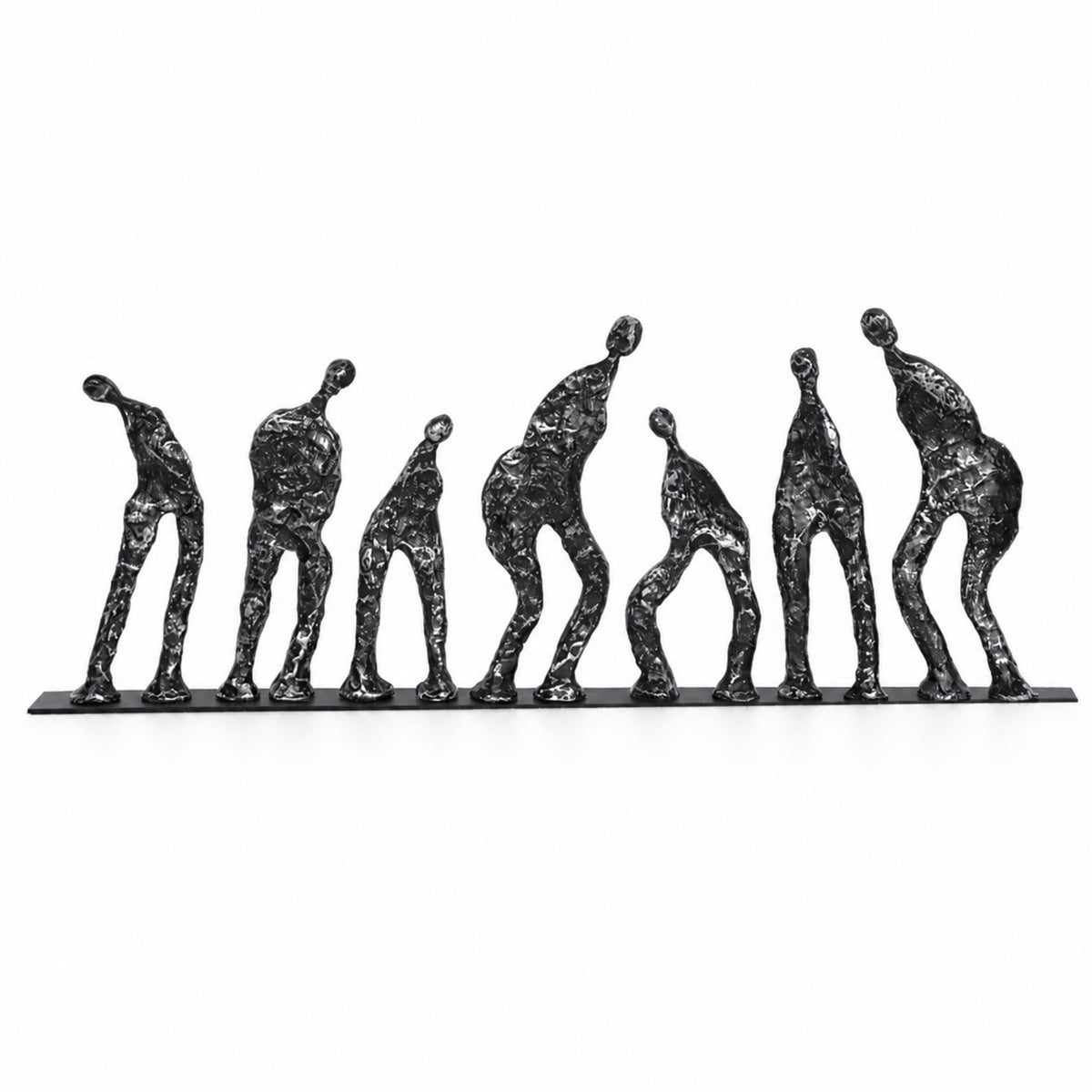 1 Piece Resin Sculpture Collectible Figurine Tabletop Decor Iron Base Abstract Human Art Suitable for Art Collectors Interior Designers Home Decoration Hotel Lobby Office Display 60x5x25cm