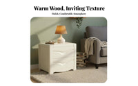 End Table with Woven Drawer Japanese aesthetic Nightstand Rattan Weave for Hallway