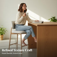 Four-Legged Counter Stool Vintage Look Upholstered Kitchen Island Stool Minimalist Design Anti-Slip Feet for Cafe Owners, Adults