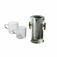 Tea Water Separation Kitchenware Grade Materials Glass Teapot with Infuser Drip Spout Glass Teapot Infuser for Office