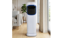 Floor-Standing Humidifying Air Cooler Vertical Fan and Heater Combo Multipurpose Vertical Fan Fan with Heater Portable for Living Room, Bedroom, Apartment