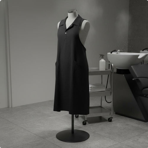 Collared Stylist Apron Breathable Hairdressing Work Smock Shirt Collar Design