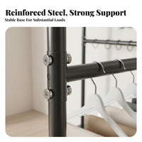Freestanding Garment Rail Foldable Open Wardrobe System Portable Minimalist Design for Apartment Dwellers, Renters, Laundry Room