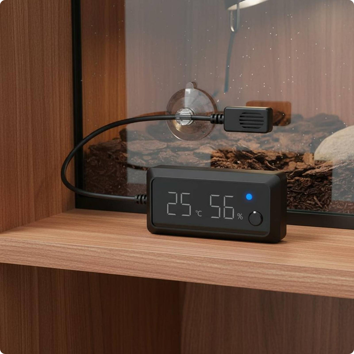 Digital Terrarium Temperature Hygrometer Switchable ℃/℉ Pet Accessory High