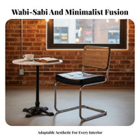 Cantilever Woven-Spine Chair Retro Design Seating Furniture Versatile Business-Grade Grade for Cafe Owners, Adults, Home Office
