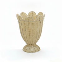 Woven Vase Handwoven Wicker Vase Compact for Living Room, Windowsill, Homeowners