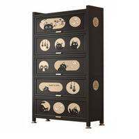 Multi-Tier Metal Cabinet Dust-Resistant Decorative Storage Cabinet Large Capacity Freestanding Organizer with Doors for Study