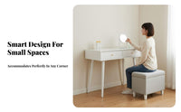 Dressing Table Large Capacity Drawers Solid Wood Makeup Vanity Set Spacious Tabletop Small Apartment Makeup Table for Women