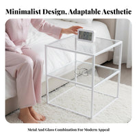 2-Tier Storage Rack Modern design Bedside Table Space-Saving for Bedroom, Parents
