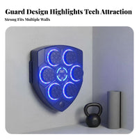 Height Adjustable Music Boxing Machine Digital Display Wall Mounted Punch Coach Force Absorbing Wall Mounted Punching Machine Easy Setup for Adults, Family, Beginners, Home Gym, Workout, Indoor, Office