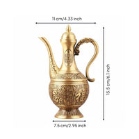 Brass Beverage Teapot  Luxury Chinese Blessing Flagon House Decoration for Home Bar