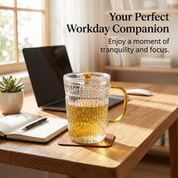 Hammered Glass Tea Cup, Heat-Resistant Glass